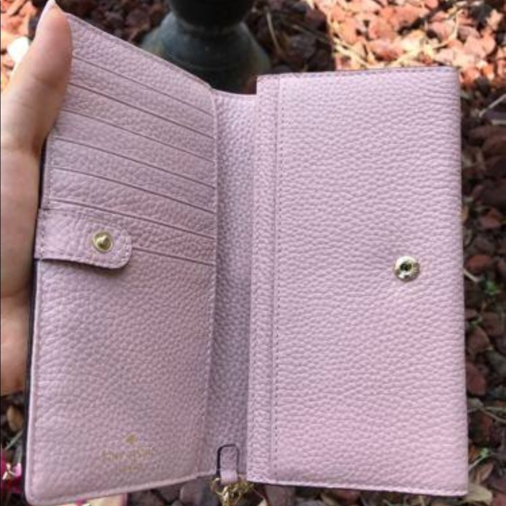 NWT Kate SpadeLeather Wristlet Wallet Bi Fold Pink - Picture 3 of 8